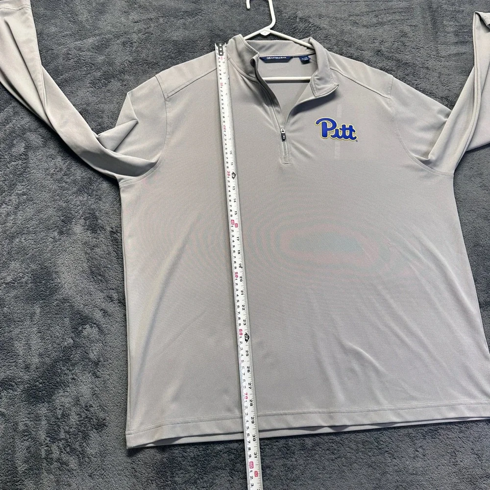 Pitt Panthers Quarter Zip Pullover Men's XL Cutter & Buck Gray Golf Athletic Top